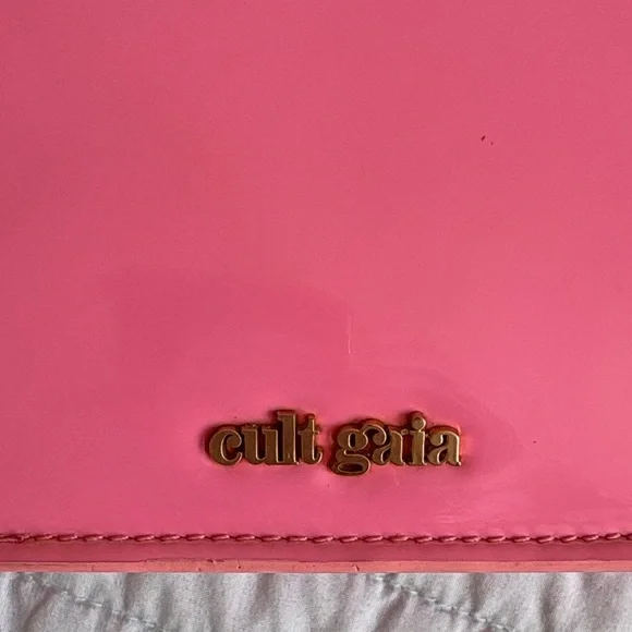 cult gaia Pink Top-Handle Mini Bag with Orange Accent - Picture 4 of 5